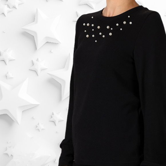 Mercer Street Studio Sweater Rhinestones Black M - Picture 2 of 7